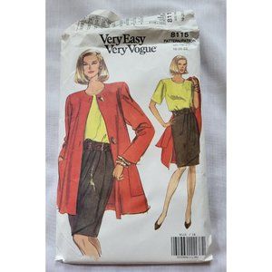Very Easy Very Vogue Butterick Pattern 8115 Jacket & Dress Uncut Sz 18-22 Vtg